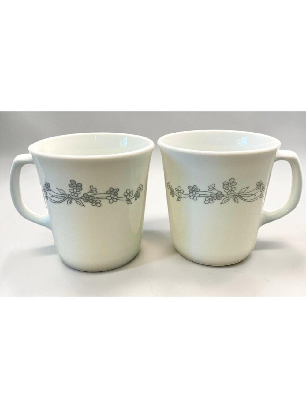 Corelle Mug Set Ribbon Bouquet Floral Coffee Cups Vingtage Corningware USA